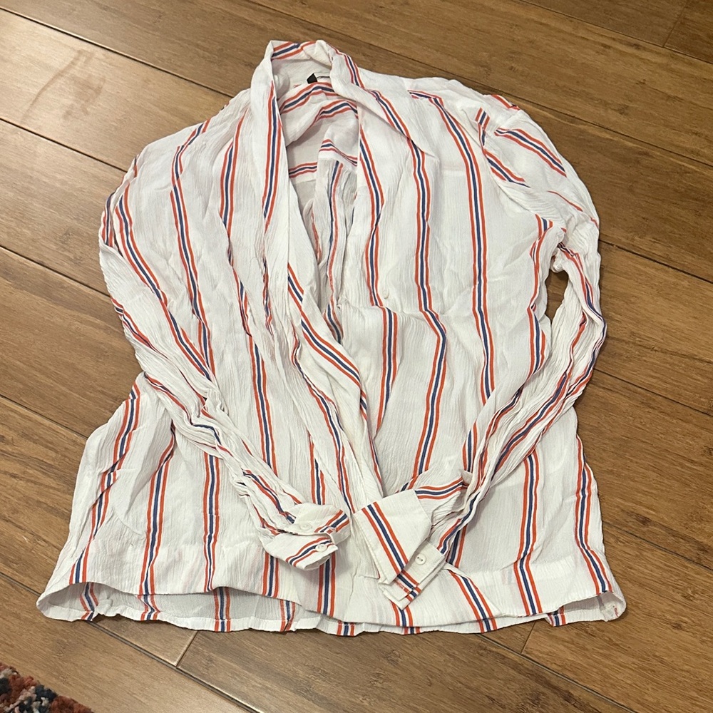 Striped  Wrap Blouse